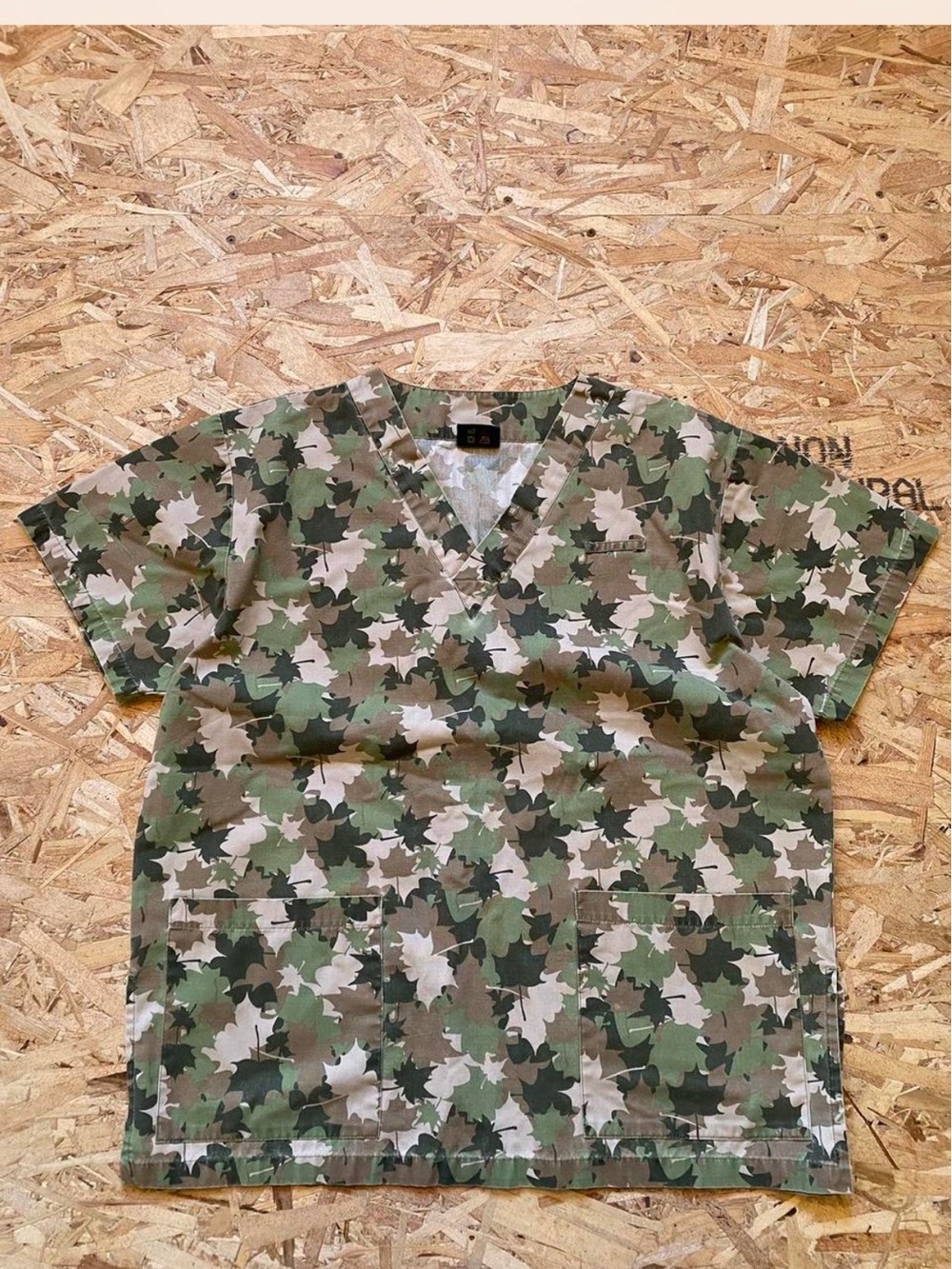 Denver Hayes Nurse Green Leaf Camo V-Neck Short Sleeve Shirt
